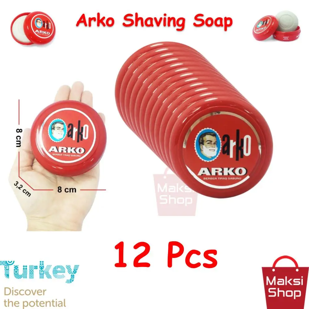 Arko Shaving Soap 90 g * 12 Pcs Bowl Razor Shaving Soap Abun