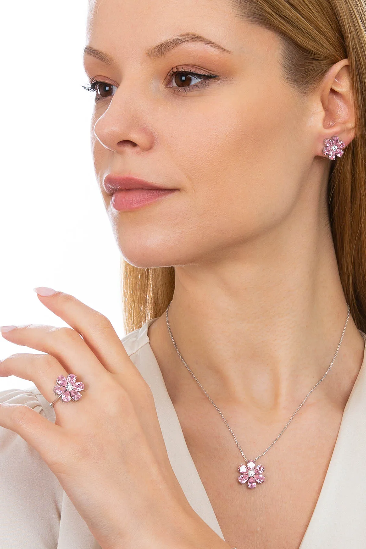 Valori – bijoux en argent sterling 925, 12 Ct, pierre précieuse en Zircon rose, plaqué Rhodium 2