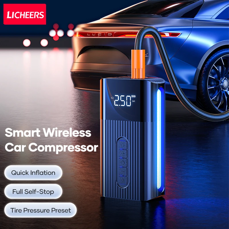 LICHEERS 6000 мАч аккумулятор большой емкости беспроводной воздушный насос для