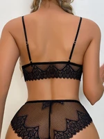 2022 lace sexy lingerie women hollow out sexy three piece lingerie sexy lace set garter mesh sexy lady lingerie