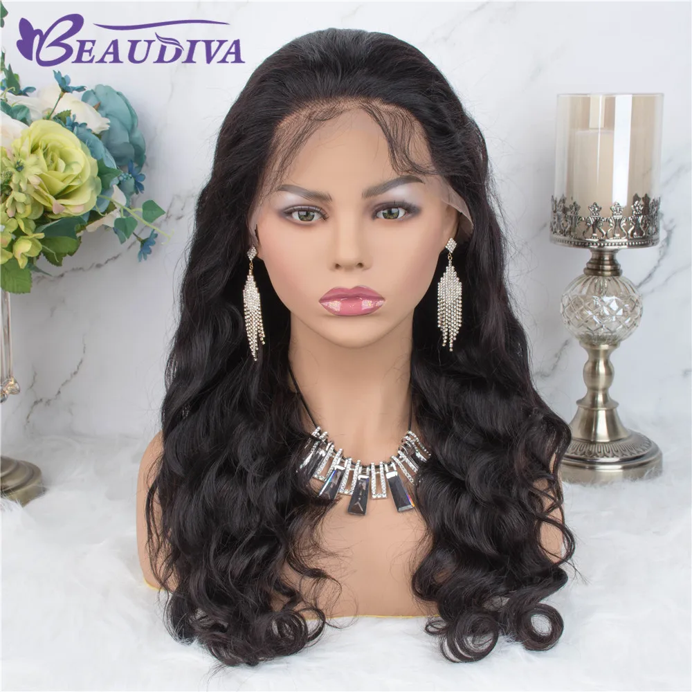 Beaudiva 360 парик из натуральных волос на кружевной основе, предварительно выщипанный с детскими волосами, свободный волнистый парик 360 кружевных фронтальных париков