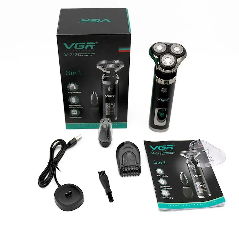 

Fashion 3 in1 multifunction electric shaver beard trimmer rechargeable razor for men shaving machine facial grooming set