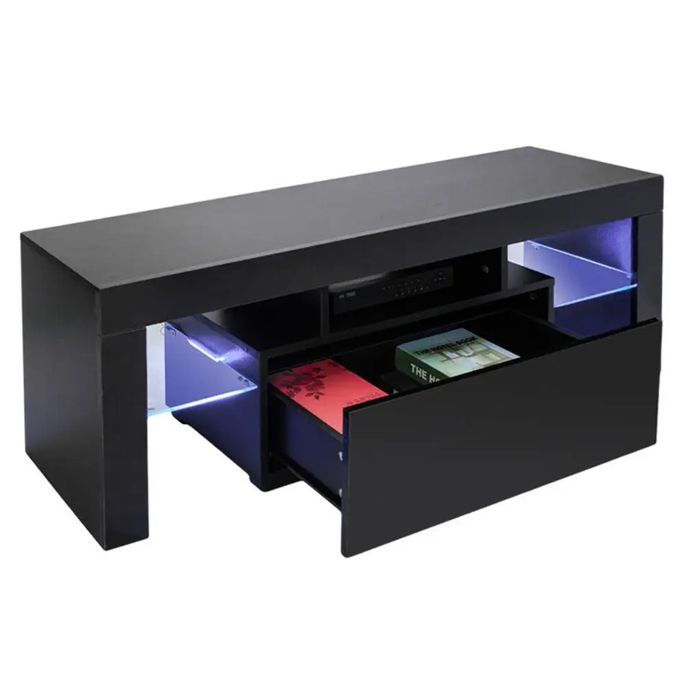 130 см Длина деревянная панель ТВ шкаф ящик для хранения светодиодный светильник