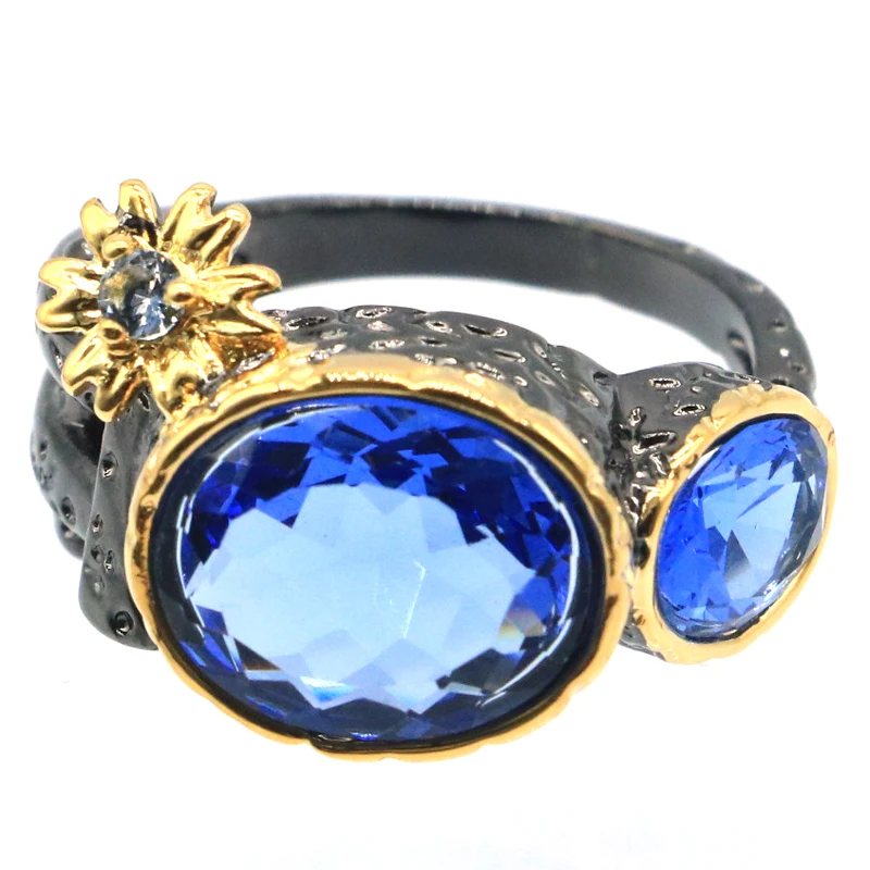 24x15 мм в неоготическом стиле создан фиолетовый танзанит турмалин для Для женщин