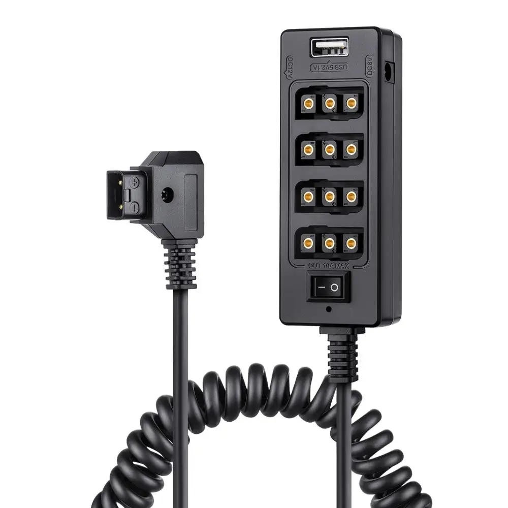 

Fomito 7x Output Port Dtap Splitter Cable Universal Multiple 10A Socket With 1/4'' Screw Holes