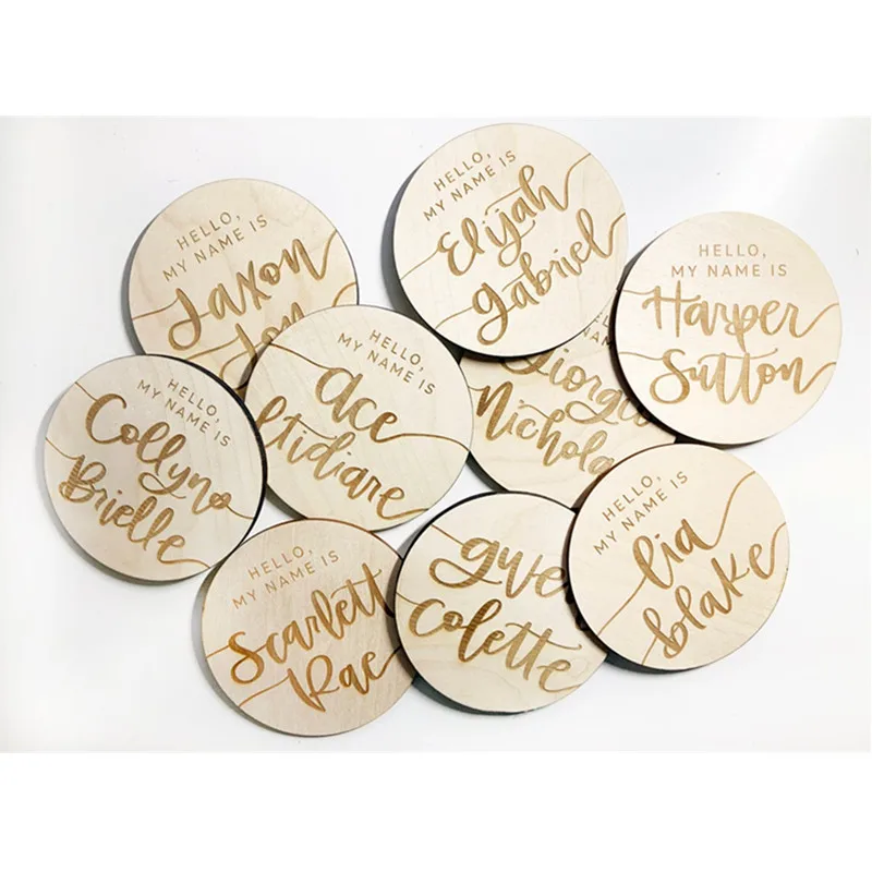 Здравствуйте Меня зовут Лазерная деревянная табличка с именем ребенка