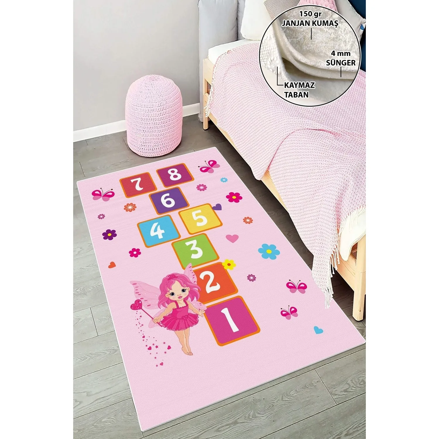 Турецкий качественный детский коврик 80x120 см игровой мягкий декоративный