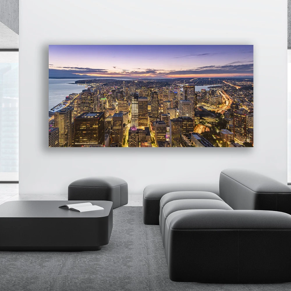 

Seattle Panorama and Printed Canvas Painting Modern Art Mural Cuadros Picture for Bedroom Living Room Home Decor Frameless