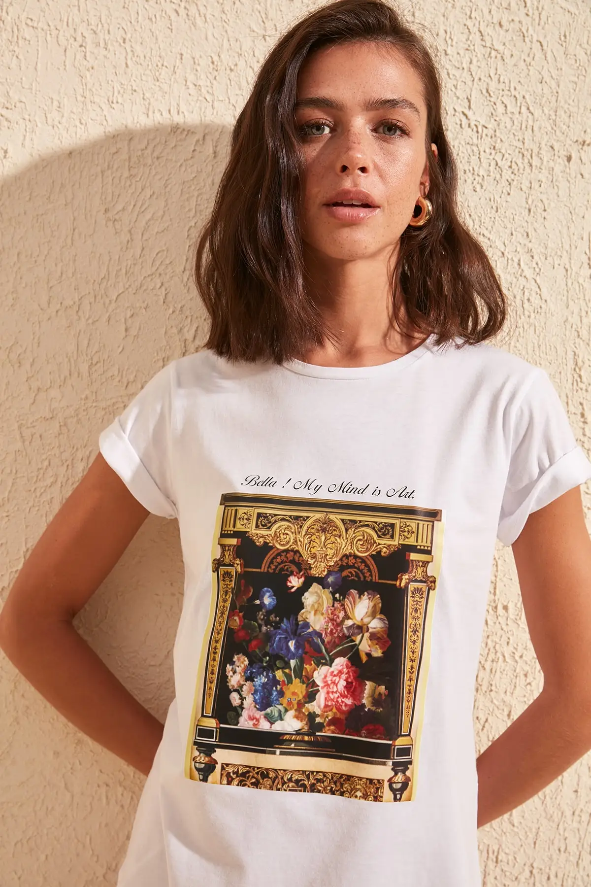 Базовая Трикотажная футболка с принтом TWOSS20TS0996|Футболки| |