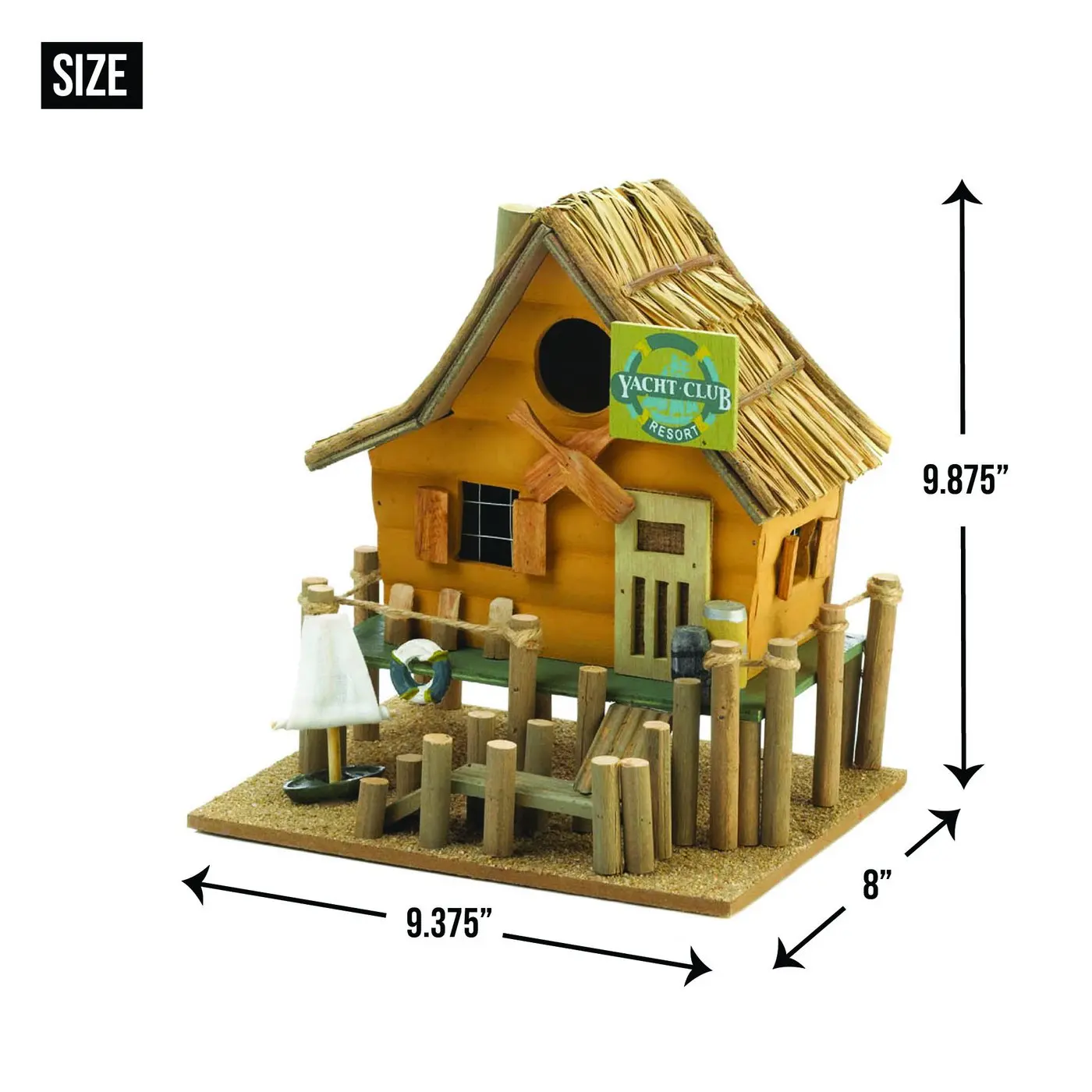 

Songbird Valley Eucalyptus Wood Yacht Club Resort Nautical Fishing Wooden Decor Home Lake Cabin Bird House For Garden Birdhouse