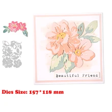 New Arrival Layered Rose Frame Metal Cutting Dies For 2022 Scrapbooking Card Making Festive Bouquet Plants Flowers Stencils
