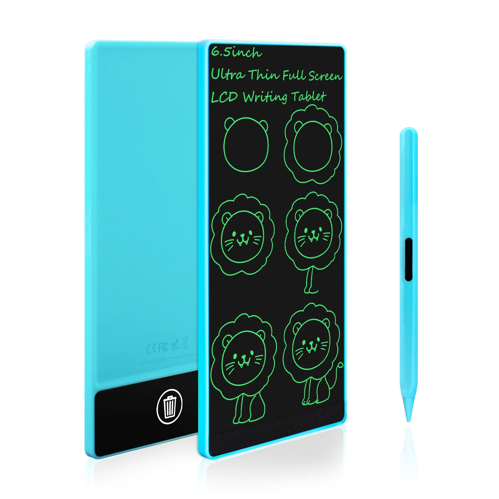 

6.5Inch Full Screen Electronic Drawing Pads LCD Writing Tablet Digital Graphic Drawing Doodle Graffiti Handwriting Board+Stylus