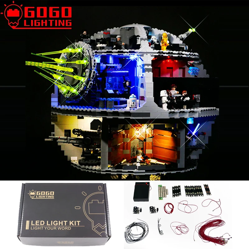 

Детский конструктор GOGO светильник, светодиодная подсветка для Lego 75159 Star Series Death 05063