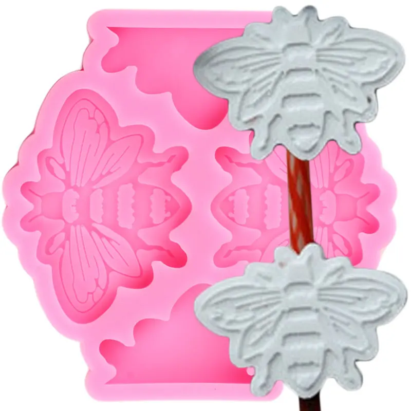 Bee Straw Topper Silicone Molds DIY Animal Craft Keychain Epoxy Resin Mould Necklace Jewelry Mold Fondant Chocolate Candy Moulds