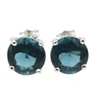 Серьги-гвоздики женские с синим топазом, 9 Х9 мм