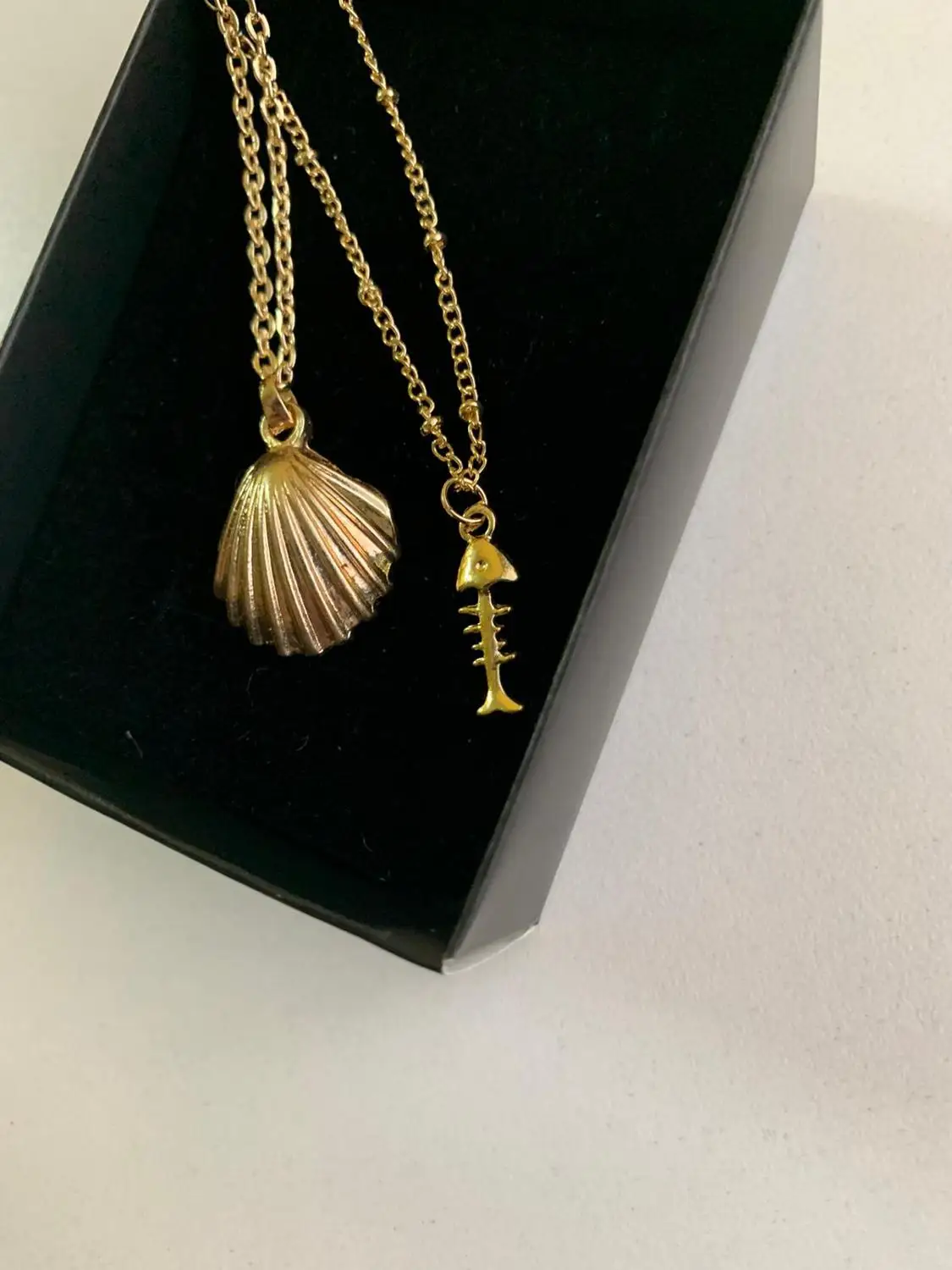 

ok Katmanl Deniz Kabuu Balk Kl Kolye Modeli Vintage Zincir Pirin ok Katmanl Kadnlar in Tasarm Kolye