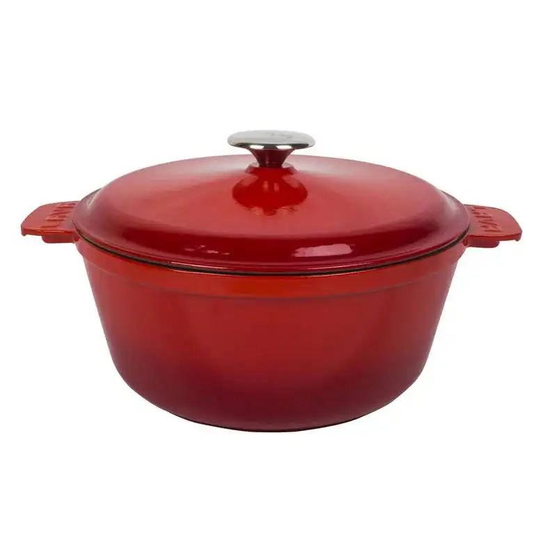 Чугунная посуда 26 см 5lt. Красный приготовление мяса выпечки хлеба Роскошная