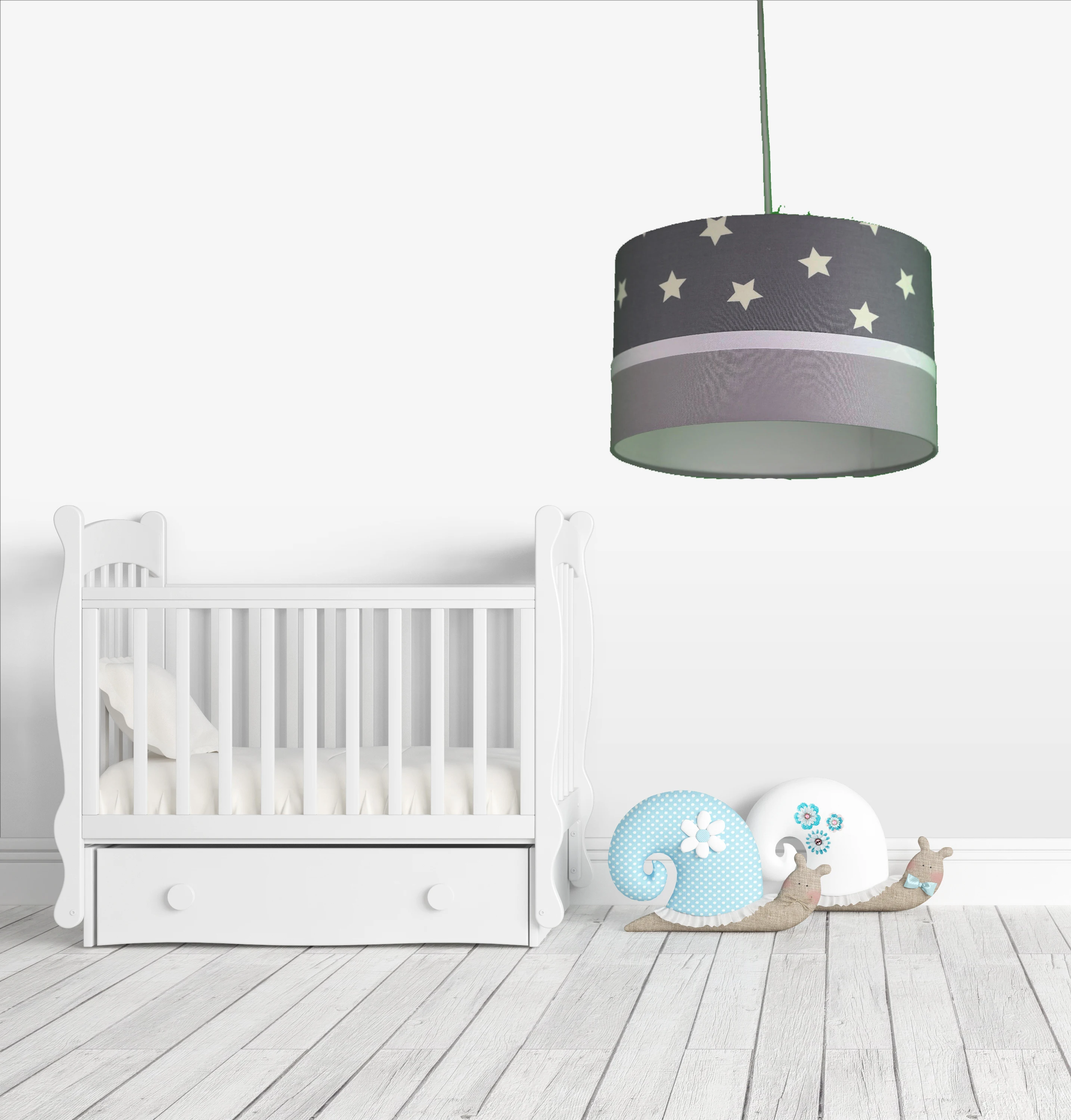 Серый звездный узор детская комната спальня школьная люстра лампа освещение