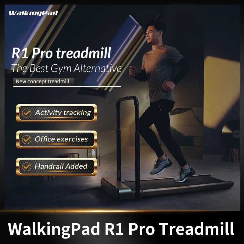 WalkingPad беговая дорожка R1 Pro складной Хранение в вертикальном положении 10км/ч Скорость Run Walk 2in1 Fit с поручнем дома кардио тренировки Офис