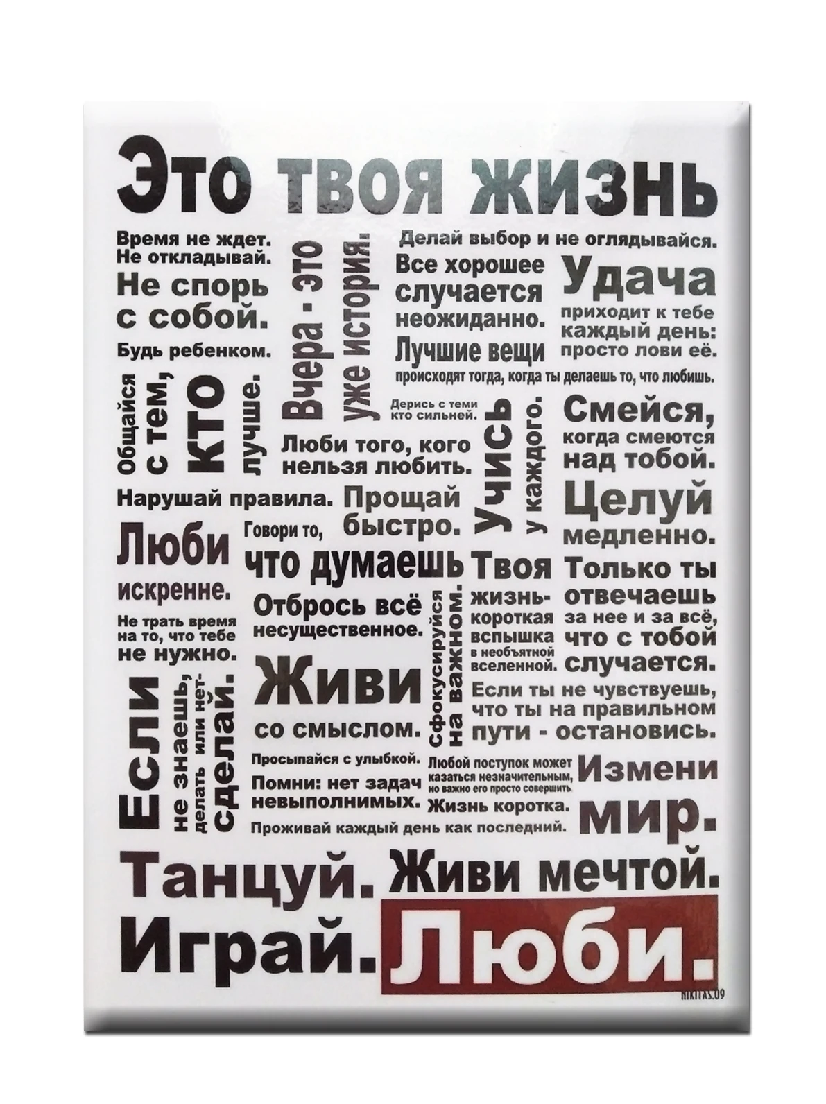 Интерьерная табличка &quot Это твоя жизнь&quot магнит/холст | Дом и сад