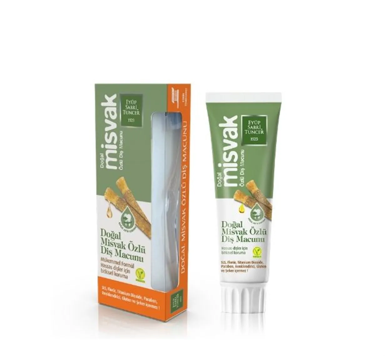

%100 Natural Miswak Extract Toothpaste 75 ml HEALTHY CHEMICAL NO HERBAL WHITE TEETH HEALTHY MOUTH