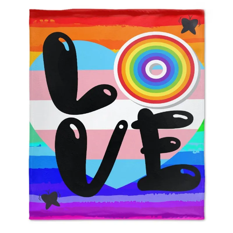

Супермягкое Флисовое одеяло с надписью Love is Love, одеяло в подарок для друзей, одеяло для кровати, дивана, кресла, всесезонное покрывало 60x50 дюй...