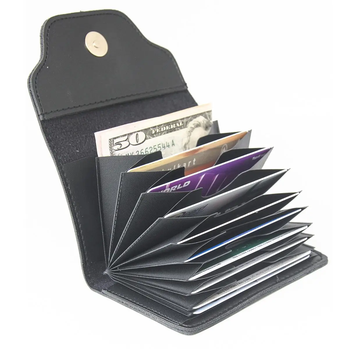 

Lederax Soft Pu Leather Men & Women Credit Card Holder Accordion Business Card Bag Unisex ID Card Wallet
