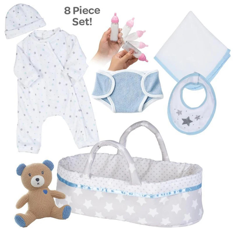 

RSG Reborn Baby Doll Clothes 20-22 Inches Baby Boy Doll Outfit Gift 8 Pcs Clothing Gift Set