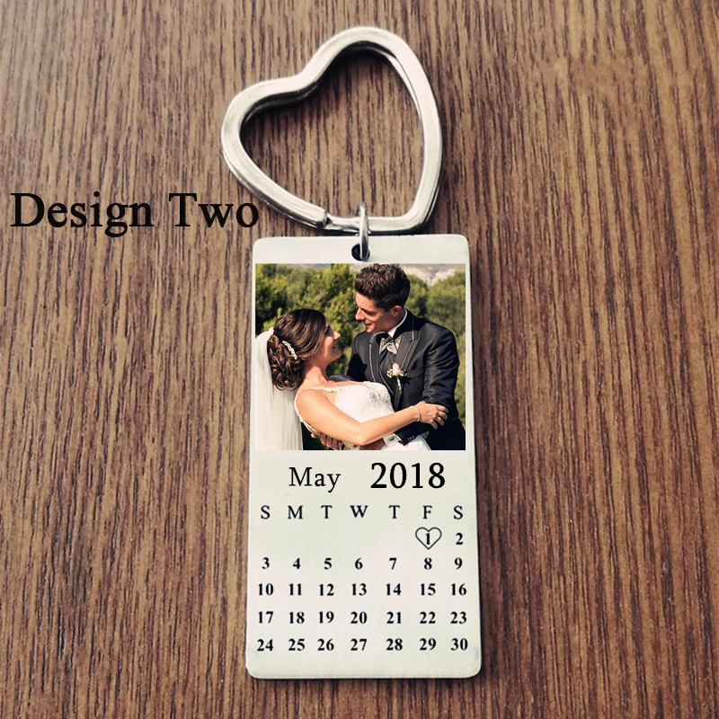 Нержавеющая сталь на заказ фото брелок-календарь с гравировкой ID Dog Tag подвеска в виде ключа цепи