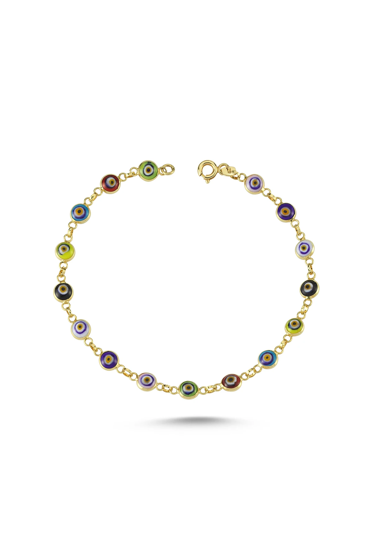 

Gold Evil Eye Beaded Colorful Stone Bracelet TTGBLANZ107 - Certified 14K Gold – A perfect gift for your Loved Ones