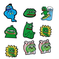 cartoon sad pepe frog patchembroideried applique sewing label funny patches clothes stickers apparel accessories badge