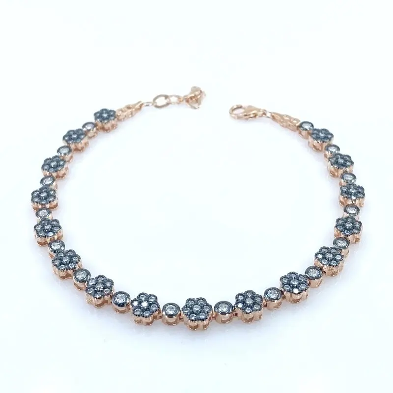 Османский мотив Divan ногтей алмаз монтюр водный 925 серебряный браслет | Украшения и