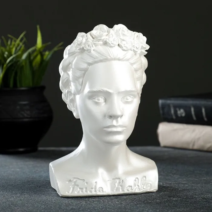 Кашпо-органайзер Бюст Фрида жемчуг 17см | Дом и сад