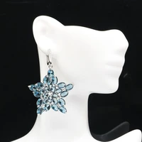 55x38mm delicate fine cut 14 6g star london blue topaz rhodolite garnet cz for women fine jewelry silver earrings
