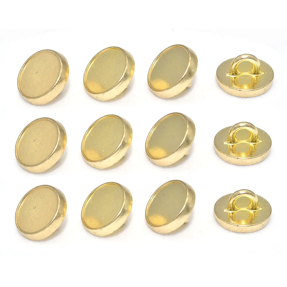 

Metal Round Flat Button Gold Jacket Buttons Sewing Buttons Shank Buttons Clothing Fasteners Coat Button for Clothing Leather