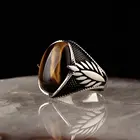 Тигровый глаз драгоценный камень 925 пробы Серебряное кольцо