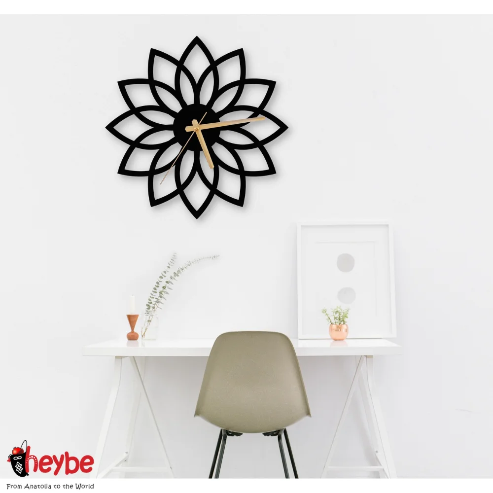 Деревянные настенные часы Декоративный цветок жизни Бесшумный механизм