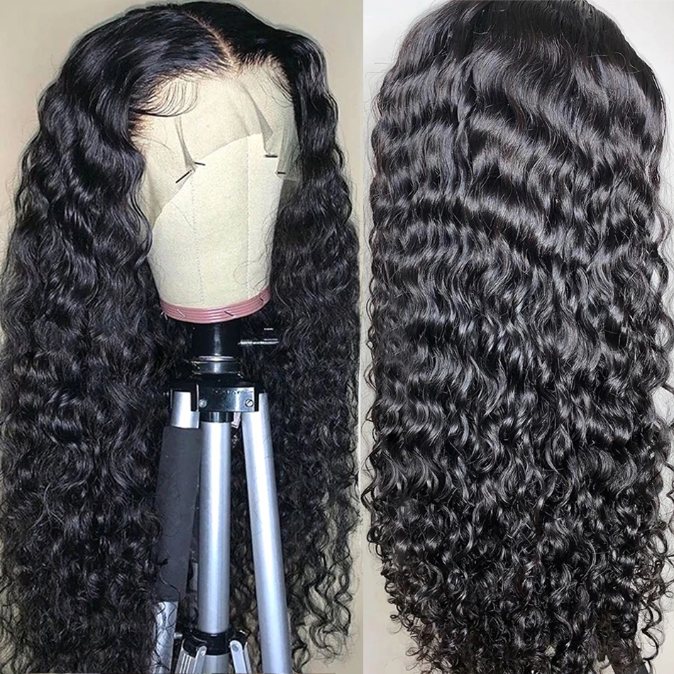 

Парик женский бразильский длиной 30 дюймов длиной 13x4, со спереди натуральными вьющимися волосами, с водной завивкой, с фронтальной застежкой...