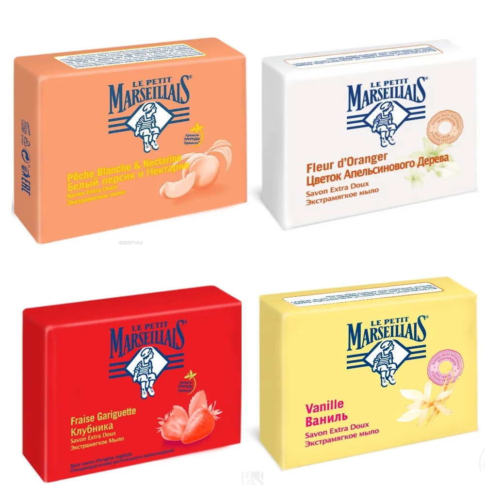 

Le Petit Marseillais Luxury Beauty Soap Strawberry Vanilla Orange Blossom Peach Smell Body Hand Face Wash Original Brand
