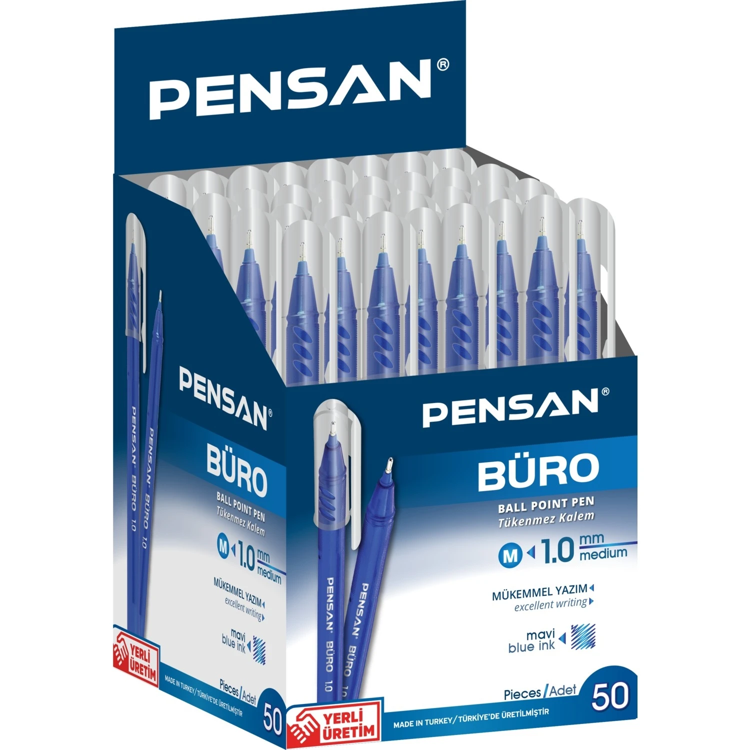 

Шариковая ручка Pensan b. Ro 1 мм 2270 синий 50 Шт Никель-серебряный наконечник