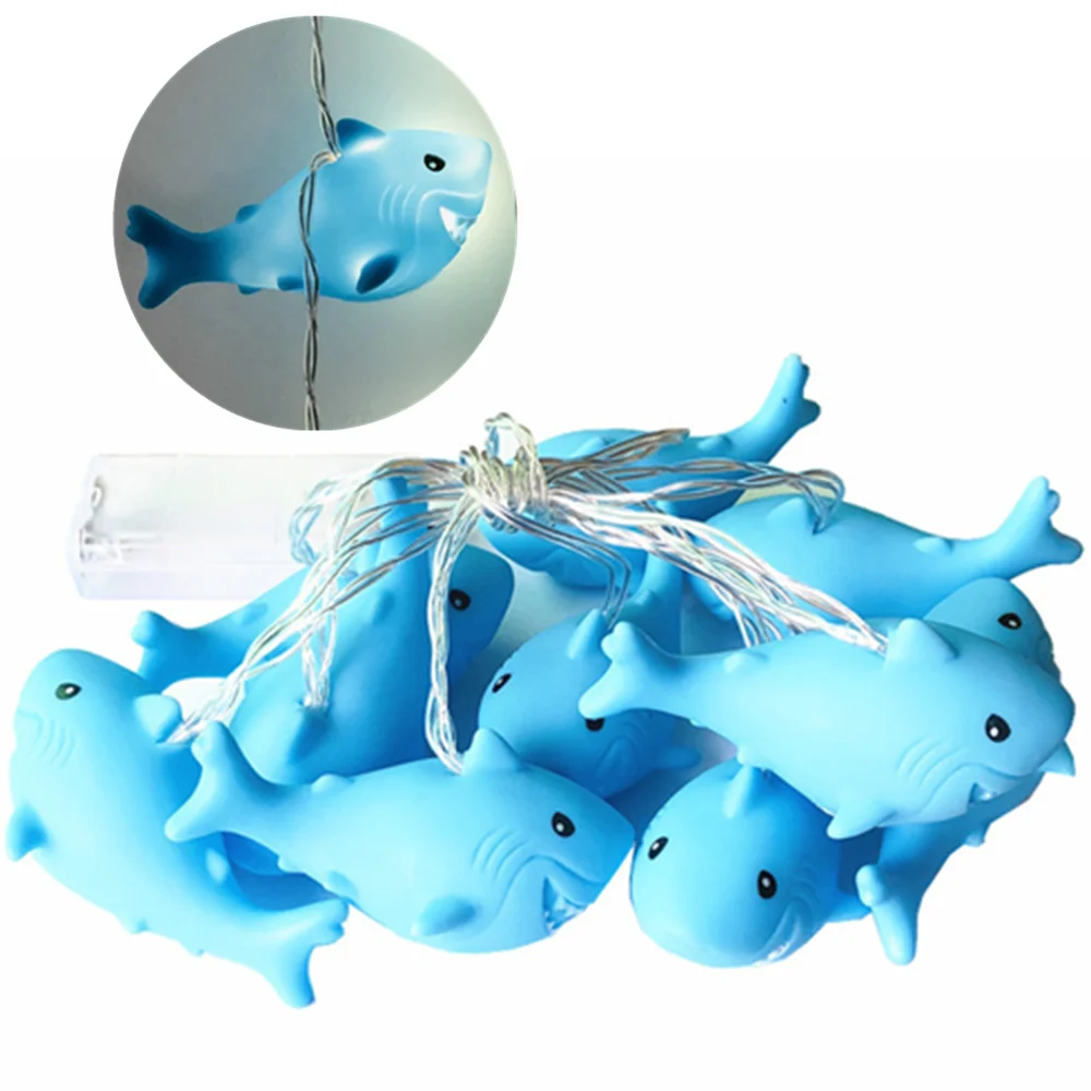 Акула гирлянды светодиодный животных светящиеся игрушки Батарея питание