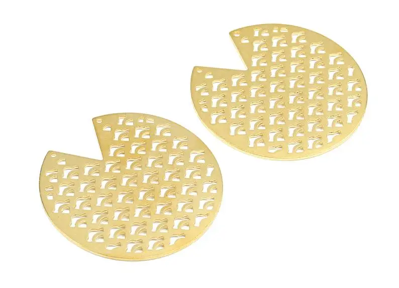 

Brass Round Connectors - Raw Brass Hollow Connectors - Brass Geometric Necklace - 6Pcs/Lot - 45.44x45.44x1.36mm - PP2630