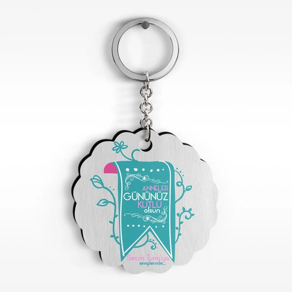 

Персонализированные матери дней Happy древесину конструкции Keychain-11