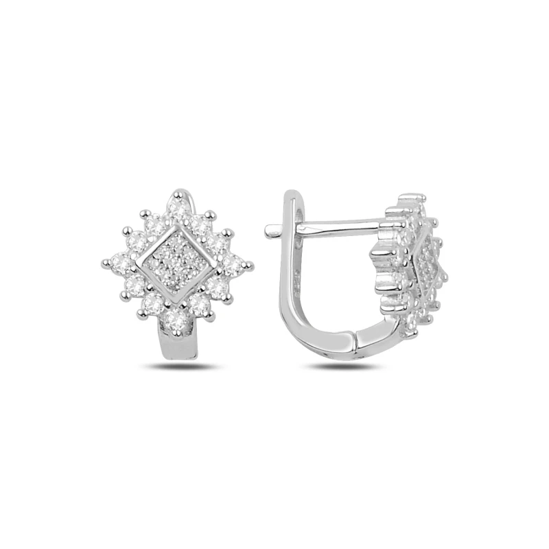 

Silver 925 Sterling Zircon Cubic Zirconia J Earrings