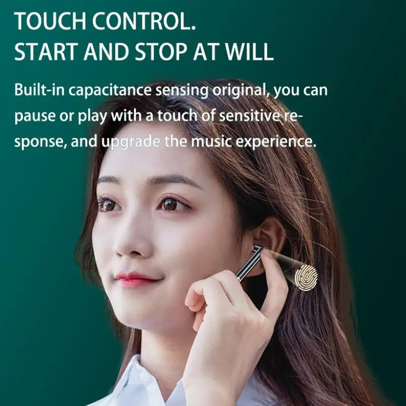 

New Folding Bluetooth Earphones Wireless Headphone Touch Control HIFI Stereo Sport Gaming Earbuds Headset With Microphone