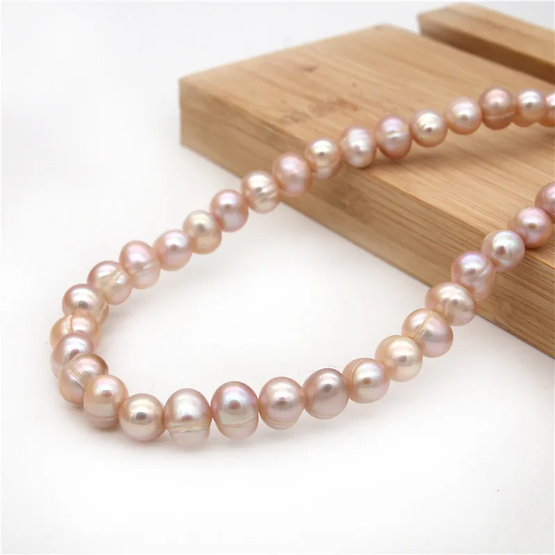 

Natural Real Fresh Water Purple Pearl Beads Strand Near Round 8-9mm Accessories Findings For Making Bracelet Necklace Earrings