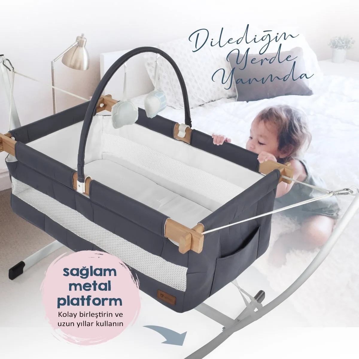 

Jaju Baby Lucca гамак для матери темно-серый детский гамак подставка AND1065