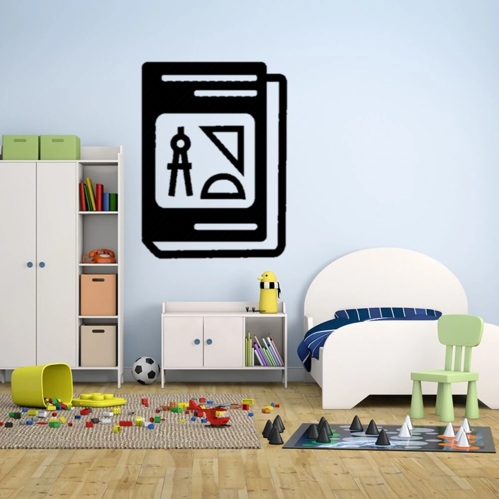 

Mathematical Book Silhouette Wall Art Sticker Design Decor Teens Room Decor A00101