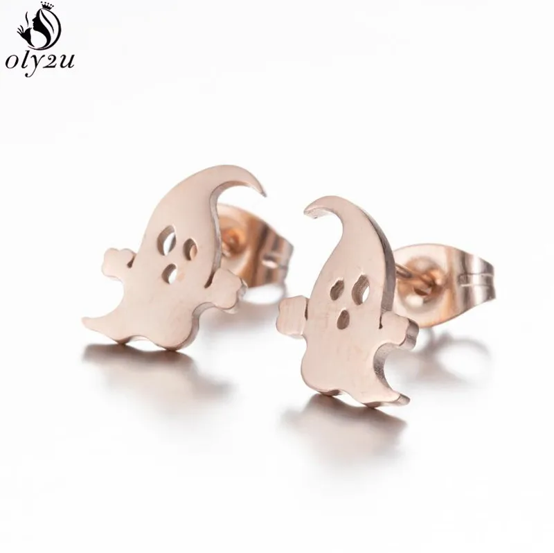 Oly2u Fashion Pumpkin Funny Earrings Women Halloween Jewelry Cute Ghost Stud Best Easter Gift for Girls Kids Friends | Украшения и