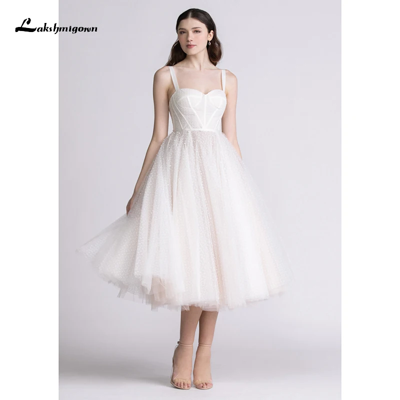 

Милое Свадебное платье с сердечком 2022 Свадебные платья без рукавов с открытой спиной на тонких бретельках Сетчатое Кружевное Платье До Кол...